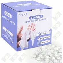100PCS Compressed Disposable Towels - Coin-Sized Paper Towel Sheets, Portable Quick-Expand Towels For Home Beauty Travel Camping Outdoor, Multi-Purpose Facial Body Cleaning Wipes - mặc định - Xem 2