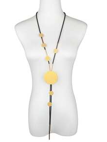 MARLIWOO 1pc Square Geometric Wooden Decor Y-Shape Line Design Necklace, Casual Fashion Jewelry For Women - Black and White - View 15