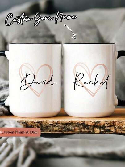 Custom Coffee Mugs, Can Be Customized With Your Photo/Name, Personalized Cups, Romantic Drinkware, Suitable For Women And Men, Ideal Gifts For Family And Friends, Halloween, Christmas Gifts, Anniversary Gifts, Souvenirs, Suitable For Companies, Individuals, Offices, Autumn And Winter Gifts