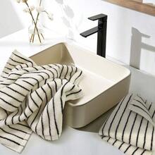 - Toallas de mano a rayas blancas y negras para bao, decoracin de cocina clsico, uso de invitados, adultos y nios, algodn natural, 14x 29 pulgadas - Negro - Ver 8