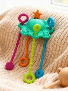 ETETOO 1 szt. zabawka do żucia Montessori, wczesna zabawka edukacyjna, zabawka do ciągnięcia – prezent dla dziewczynek i chłopców, zabawka podróżna dla maluchów