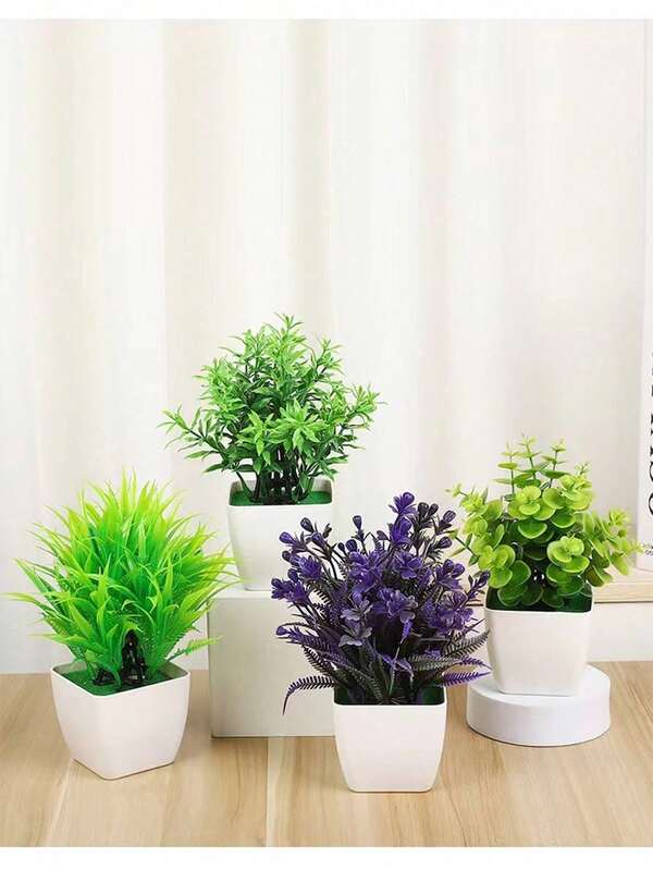 Mini Compact Potted Plant, Realistic Leaf Vein Texture, Odorless Material, Delicate 3D Branches And Leaves, Evergreen All Year Round, No Watering Needed, Instantly Enhances Ambiance, Artificial Greenery Potted Plant, Suitable For Spring Decor, Home Decor, Living Room, Entryway, Bedroom, Gifts, All Seasons, Ideal For Beginners & Slouchy People