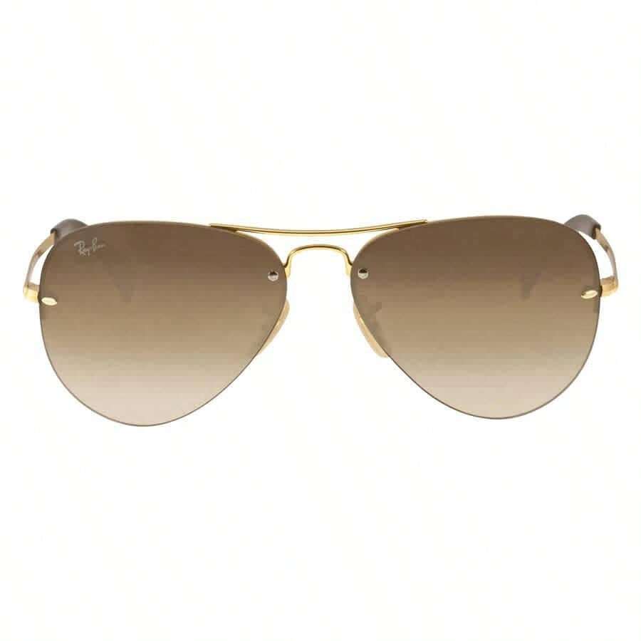 Ray-Ban Brown Gradient Aviator Unisex Sunglasses RB3449 001/13 59 | | Men Sunglasses - Multi - View 1
