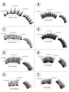 Waloshow زوج جديد من رموش مغناطيسية خمسة سبعة، مناسبة الحجم، مع ملصقات لاصقة، قابلة لإعادة الاستخدام، بدون حاجة لصمغ، تخلق مظهر طبيعي للعين القطة بدون آيلاينر - رموش طبيعية - مشاهدة 3