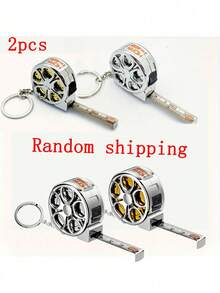 2米/6.6英尺迷你钥匙扣伸缩尺，紧凑型钢卷尺，公制和英制双刻度，多功能钢尺，礼品尺 - 彩色 - 查看 12