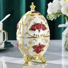 1pc Gold & Blue Castle Toothpick Holder, Press To Automatically Dispense Toothpicks & Cotton Swabs, Suitable For Desktop Decor, Christmas Decor, Home Decor, Party Supplies - Multicolor - View 5