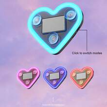 1个太阳能心形霓虹LED灯，适用于汽车后窗，无线氛围灯装饰