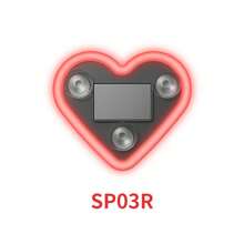 1个太阳能心形霓虹LED灯，适用于汽车后窗，无线氛围灯装饰