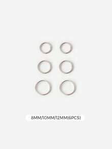 银色无扣环状耳环 | 软骨小环耳环套装，适合男女儿童 | 防过敏 925 纯银耳屏耳环鼻唇环 | 耳环首饰，适合派对生日礼物，配有精美礼盒 | 4 种尺寸可选（直径 6 毫米 / 8 毫米 / 10 毫米 / 12 毫米）| 不适合尚未愈合的耳洞 - 開口光面耳圈 - 查看 13