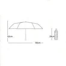 1把可爱小熊蝴蝶结简约时尚8根伞骨黑色涂层防紫外线折叠伞，晴天雨天适用，可爱小物 - 彩色 - 查看 2