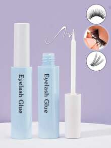 1 Transparent False Lash Glue 6ml, Super Strong Hold Long-Lasting Gentle Waterproof Professional Latex-Free Lash Extension Glue For Striped And Clustered Lashes Suitable For Sensitive Eyes DIY False Lashes Eye Makeup
