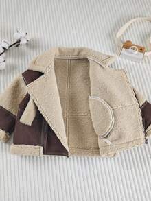 Toddler/Little Boys' Loose Fit Thick Collar Winter Jacket, Suitable For Daily, School, Holiday Outings