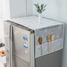 1pc Ins Style Multi-Function Refrigerator Dust Cover With Pocket, 23.62in*70.86in / 21.65in*51.18in, Suitable For Dual-Door And Single-Door Refrigerators, Oil/Water Proof, Modern Decorative Fabric Storage, Suitable For Home And Kitchen, Assorted Patterns, PET Material, Appliance Top Protector | Decorative Storage | (Pattern Random),Kitchen Decor,Household Items,Mother's Day Gift,Bedroom Decor,Garden,Kitchen Decor,Summer,Beach,Travel Essentials,Room Decor,Squishy,Graduation - Multicolor - View 9