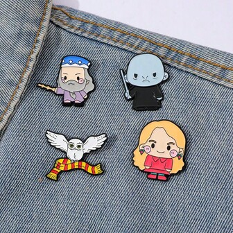 Warner Bros 1/4 Pcs Fantasy Adventure Cartoon Brooch Set Classic Lord Voldemort Enamel Pin Backpack Clothing Jewelry Metal Badge Accessories A Gift For Friends