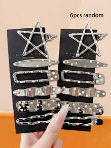 12pcs/Set Multicolor Polka Dot Hair Clips Set, Including Star, Bar, Hollow Styles - Suitable For Girls And Women, Sweet Vibe, Suitable For Daily Wear, Dates And Other Occasions, Claw Clips, Hair Slide, Gifts, Hair Accerssories, Head Accessories, Hair Accessories For Women