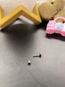 1 Stück medizinisch-hypoallergenes Titan-Stahl flacher Stengel runder Ball Nasen-Stecker, 20G/18G Ohrknorpel/Augenbrauen/Lippen/Zunge Piercing Schmuck