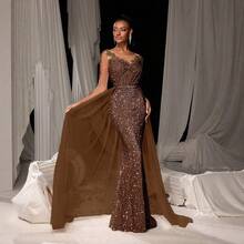 Women's Ball Gown Long Dress Elegant Fashionable Long Lace Party Evening Dress - 粉色 - 查看 4