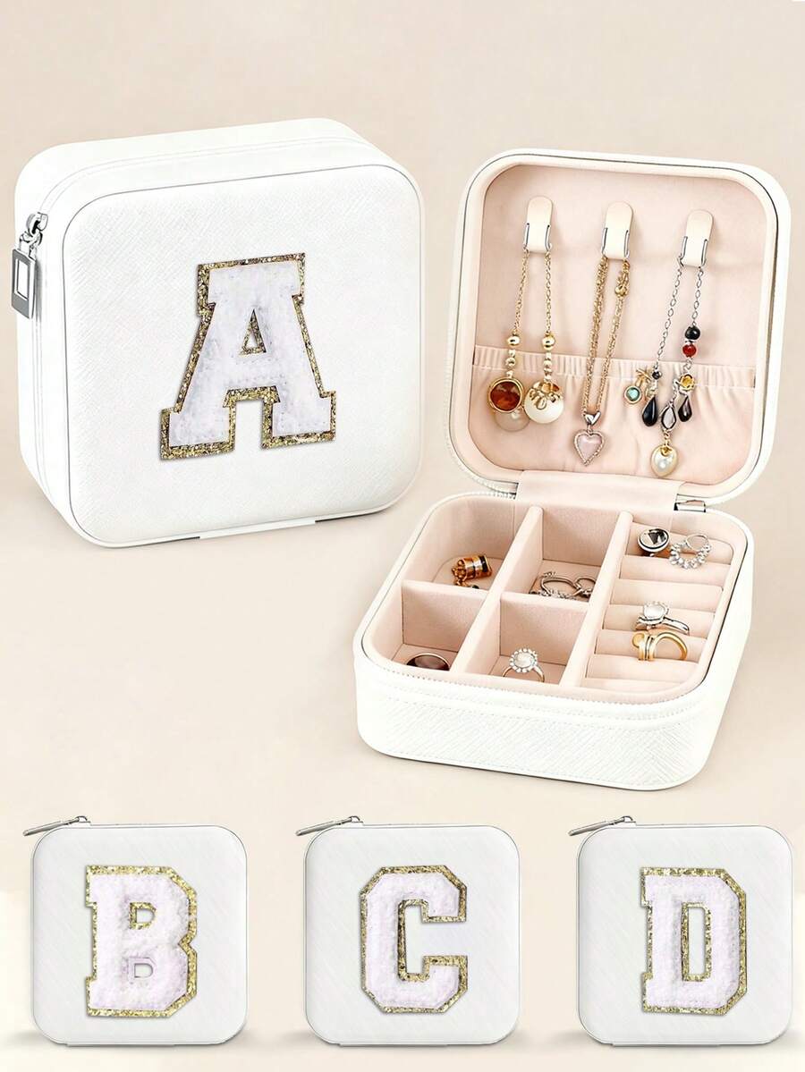 Caja de almacenamiento de joyas, caja de almacenamiento de joyas multifuncional para viajes, caja de almacenamiento de joyas pequeña para anillos, collares y aretes, esencial para vacaciones, fiestas y cruceros, regalo para damas de honor, regalo personalizado para mujeres, esposas, madres, caja de accesorios de joyería, mini caja de joyas para viajes y uso diario Bolsa de maquillaje Bolsa de maquillaje Bolsa de cosméticos Bolsa de aseo Artículos esenciales para viajes Artículos esenciales para cruceros Artículos esenciales para vacaciones para hombres y mujeres - Multicolor - Ver 1