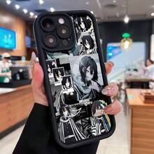 Funda para móvil con diseño de anime de Obanai Iguro, compatible con teléfonos ,  17,  16 Pro Max,  15 Pro Max,  13 y  12. Fabricada en TPU, ofrece protección contra golpes y caídas. Ideal para fans del anime, amigos, familiares, cumpleaños y Halloween. - Negro - Ver 1