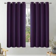 VEHEDE Cortinas Opacas de Color Beige Claro para salón, Cortinas térmicas, protección contra el frío, con Ojales, Cortinas Opacas, separadores de Habitaciones, 229 x 140 cm, Juego de 2 Unidades - Morado - Ver 6