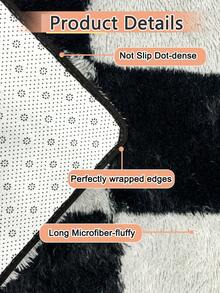 1 块毛绒地毯，防滑地毯，适用于家庭、客厅、卧室 - 彩色 - 查看 4