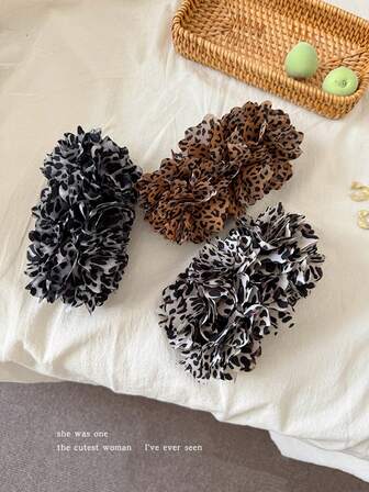 1 st. fransk leopardmönstrad bananhårspänne, elegant plastbanahårspänne för hästsvans, höst/vinter