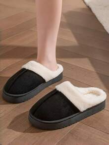 New Fashionable Autumn/Winter Couple Slippers, Plush Lining Warm Indoor Thick Sole Non-Slip Flat Women House Slippers, Casual Versatile Soft Comfortable Indoor Slippers, Room Shoes, Men House Slippers, Winter Women Slippers, Men Slippers, Women Slippers