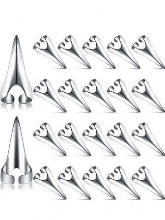 10 piezas Herramientas de trenzado Anillos para los dedos Accesorios de partición del cabello Anillos de metal vintage tipo garra para trenzar el cabello, cosplay, arte de uñas, festivales y fiestas (Oro/Plata/Oro rosa/Negro) En stock, Kit de peinado, Kit de herramientas para el cabello