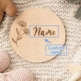 Cartel de madera personalizado con el nombre del bebé, props de fotografía personalizados para hitos, colgante de pared elegante, fuente cursiva y negrita, para anuncio de recién nacido y sesión de fotos, regalo para recién nacido, cartel de nombre elegante, decoración de habitación de bebé, adecuado para nuevos padres y baby showers, regalo para madres embarazadas