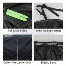 Heavy Duty Outdoor Car Cover - All-Weather Winter Protection | Waterproof, Snow-Proof, UV-Resistant, Dust-Proof | Full Car Coverage, With Safety Strap | Fits Sedans, Easy Installation | Auto Accessories - Black - View 11