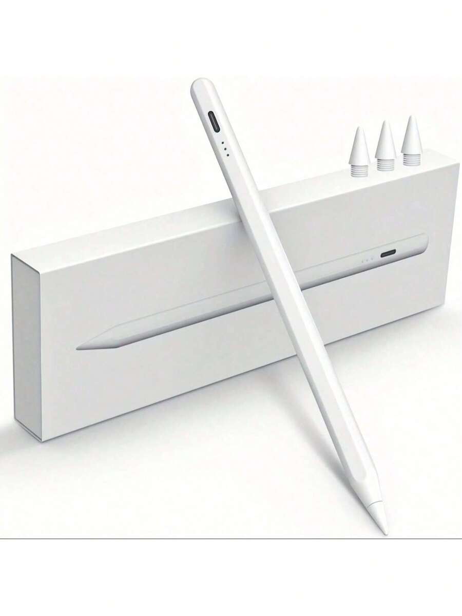 2-In-1 Stylus Smart Pencil, Used For Drawing And Writing, Compatible With Capacitive Touch Screens, USB Charging With Metal Tube, Optional White, Black, Pink, Gradient Colors - Perfect For Android Devices And IPad Air, Tablet Pens, Smartphones - trắng - Xem 1