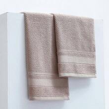 Juego De Toallas De Bao De Algodn Liso, Toalla Absorbente Suave Y Gruesa Agrandada, Color Blanco - A0748 + Toalla de 75x35cm + Toalla de baño de 140x70cm - Ver 2