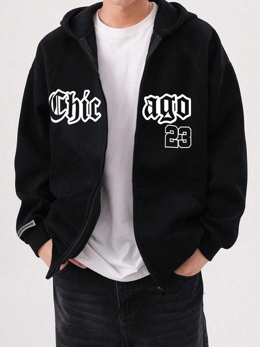 1pc Tween Boys Solid Color Casual Outdoor Hooded Jacket, Suitable For Autumn/Winter School/Travel Wear - Black - View 1
