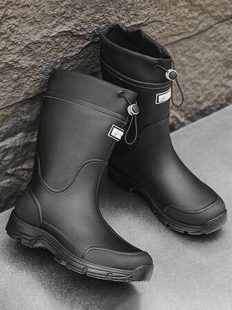 High Quality British Style Lightweight Outdoor Rubber Rain Boots, Versatile Work Boots, Unisex Mid-Calf Rain Boots For Adults