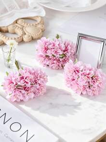 1束（6支）人造康乃馨花束，迷你字母DIY花环材料，糖果盒配件，家居婚礼装饰，新娘腕花，头饰，新年装饰，生日派对蛋糕用品 - 粉色 - 查看 7