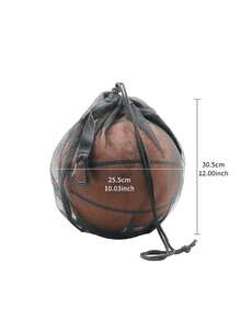 便携式篮球网袋，多用途运动抽绳网袋，可折叠篮球网袋，高品质抽绳网布，适合搭配背包使用，适用于篮球、水球、足球、排球等运动球类。（仅含网袋），理想礼物，户外运动、假日旅行和训练必备运动包