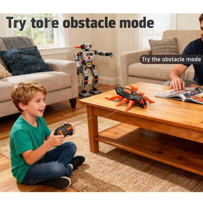 1 st högteknologisk väggklätterrobot! Fjärrstyrd kameleont och kackerlacka, 360° obegränsad rotation, rörelse i flera lägen, dubbla LED-ögon, tyngdkraftsutmanande, teknisk leksak, ultimat present till pojkar (riv inte sönder det vita pappret på baksidan och blockera inte luftventilen, annars kommer den inte att kunna klättra på väggar)