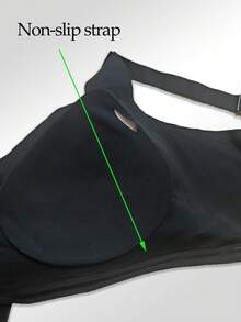Plus-Size Women's Underwear, Solid Color, Wire-Free, Full Coverage, Wide Shoulder Bra, Elegant, Youthful, Comfortable, Breathable, Suitable For Sports, Yoga, And Home Use,Black - 黑色 - 查看 9