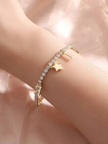 1条时尚简约字母星形装饰链手链，适合女性日常佩戴 - 手鍊 - 查看 8