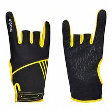 boodun 1 Pair Bowling Gloves With 3 Exposed Fingers, Breathable, Wear-Resistant Silicone Anti-Slip Indoor Bowling Sports Gloves - Yellow - View 6