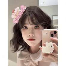 1pc Cute Plaid Strawberry Cake Hair Clip, Fabric Ornament For Birthday Party, Photo Shoot, Pink Hair Clips, Hair Clips Claw, Clips Hair, Pink Accessories, Hair Claws, Hair Slide, Hair Barrettes - 粉色 - 查看 6