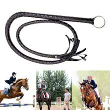 1pc Handmade Faux Leather Black Whip, Bullwhip, Equestrian Performance Whip, Stage Performance Horse Racing Costume Accessory
