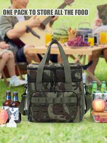 1PC This 17L Large-Capacity Insulated Lunch Bag Is A Portable Option With An Aluminum Foil Lining For Insulation And Waterproofing. It Can Be Carried By Hand Or Over The Shoulder, Making It Suitable For Lunch, Picnics, Work, Or School. This Men's And Women's Lunch Bag Is Ideal For Storing School Supplies And Accessories, Making It An Essential Back-To-School Bag. - Multicolor - View 2