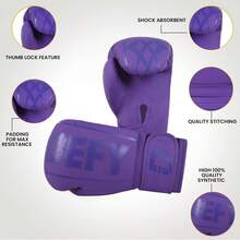 Guantes de boxeo para hombres y mujeres, guantes de boxeo de piel sintética de alta calidad para entrenamiento, perfectos para perforar bolsas pesadas, guantes de combate y pelea - Negro - Ver 10