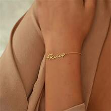 Stainless Steel Personalized Women's Minimalist Name Bracelet, Perfect Daily Matching Bracelet For Women, And A Gift For Family And Friends To Celebrate Birthdays And Holidays - 彩色 - 查看 6