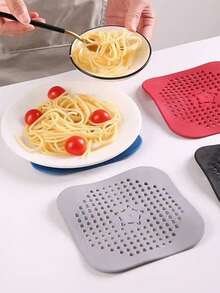 1个硅胶毛发收集器，吸盘式设计，易于清洁，适用于淋浴地漏、浴室和厨房水槽，家居浴室装饰，秋季装饰，返校装饰 - 彩色 - 查看 7