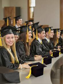 50/15pcs/1pc Graduation Cap Candy Box, Graduation Party Supplies 2025 Graduation Gift Candy Box Suitable For Graduation Party Gifts - Black Box + Yellow Rope - View 8