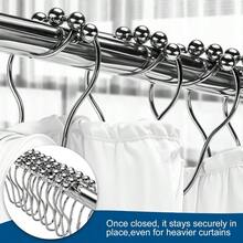 12 Pcs Shower Curtain Hooks, Stainless Steel Shower Curtains Rings Bath Curtain Rings For Bathroom Curtains Rods - 12 - View 6