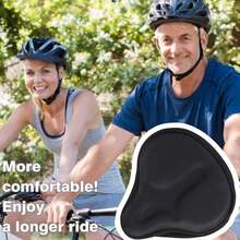 Diydeg Cojín para Asiento de Bicicleta, Funda Ancha Acolchada de Espuma y Gel para Asiento de Bicicleta para Hombres y Mujeres, sillín de Bicicleta para Bicicleta de montaña - 1 - Ver 4