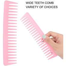 Peine de Dientes Anchos, Cabello Grande Redondeado, Peine Desenredante sin Mango para Cabello Rizado, Cabello Húmedo y Seco ()(Rosa) - Multicolor - Ver 6